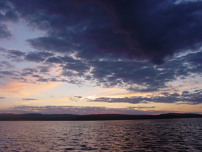 Sunset on Great Pond in Belgrade Maine